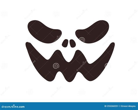 Scary Halloween Face Stencil with Eye Holes and Creepy Wavy Smile ...