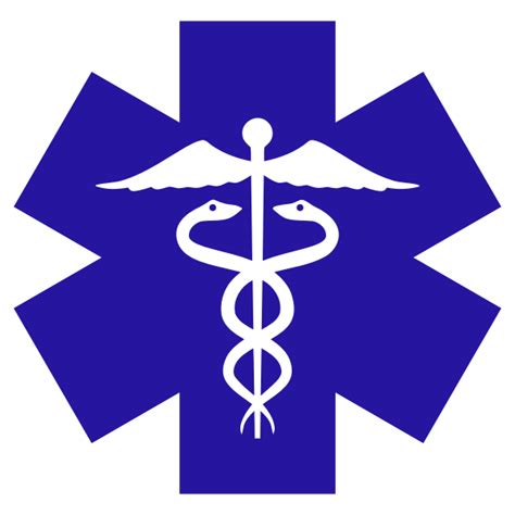 Caduceus On Blue Star Of Life Free Svg