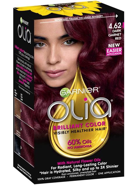 Olia - Ammonia-Free Permanent Hair Color - Deep Garnet Red - Garnier ...