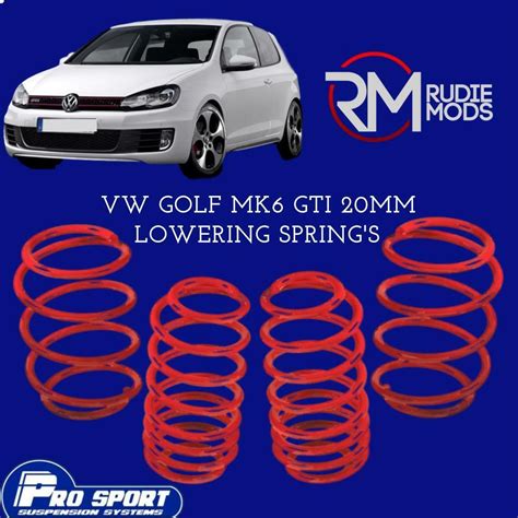 Prosport 20mm Lowering Springs For Vw Golf Mk6 Gti Authorised Dealer