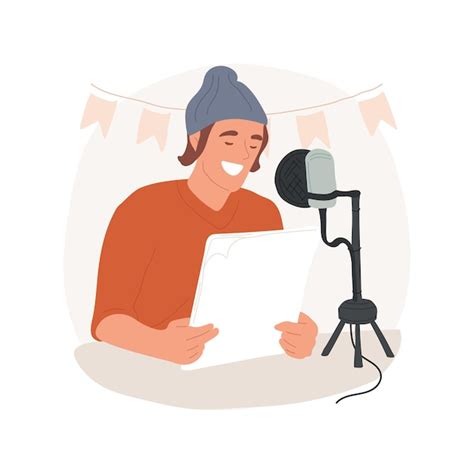 Premium Vector Making Podcast Isolated Cartoon Vector Illustration