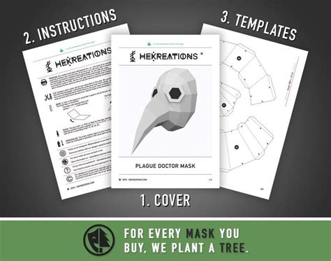 Plague Doctor Mask Diy Paper Mask Printable Mask Polygon Etsy