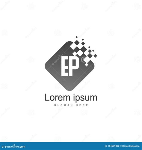 Modelo Inicial De Logotipo EP Quadro Moderno Ilustração Minimalista