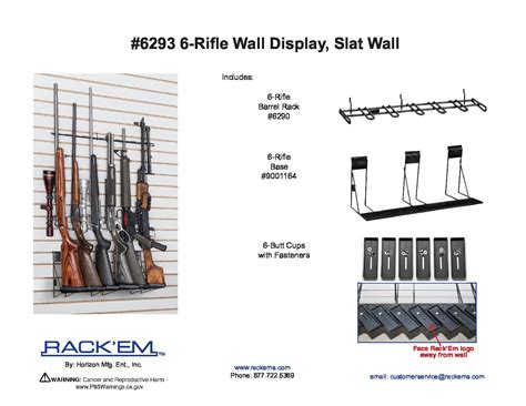 2 6 Rifle Slat Wall Display SKU 6293 RACK EM RACKS