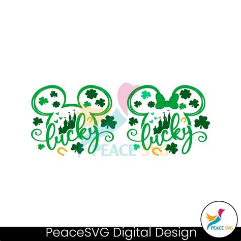 Lucky Disney Mouse Head St Patricks Day Svg Peacesvg