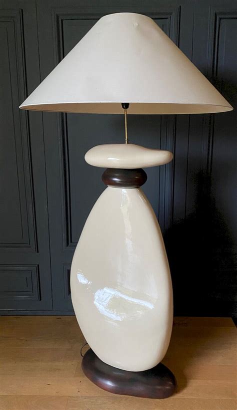 LAMPE PAR FRANCOIS CHATAIN GALETS CERAMIQUE XXE 145 CM HAUTEUR REGLABLE