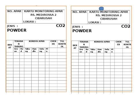 Kartu Monitoring Apar