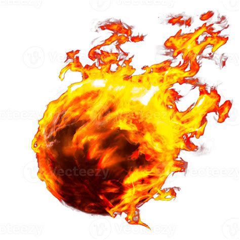 ball of fire. glowing magma sphere. fireball. large sphere of red ...