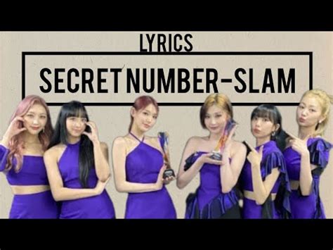 Secret Number Slam Lyrics Youtube