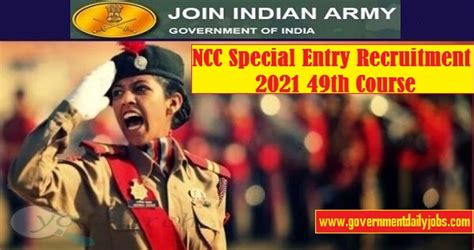 Join Indian Army Ncc Special Entry Scheme 49th Course 55 Army Jobs 2021