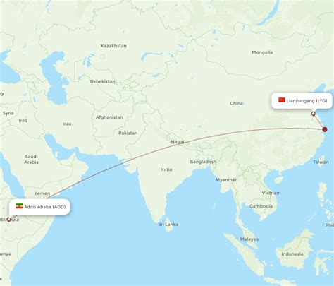 Flights From Addis Ababa To Lianyungang Add To Lyg Flight Routes