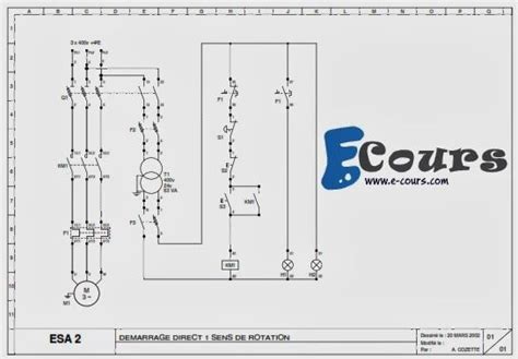 Sch Ma Lectrique D Part Moteur Triphas D Marrage Direct Combles