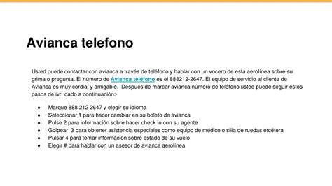 Ppt C Mo Hablo Con Una Persona En Vivo En Avianca Airlines