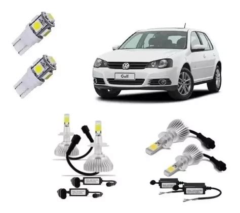 Kit Super Led Golf 2011 À 2013 Farol Alto Baixo T10 Parcelamento