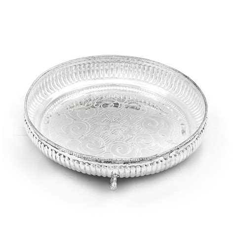 Buy Festival Puja Plate Thali In Pure Silver Online Atelier Yuwaciaojp