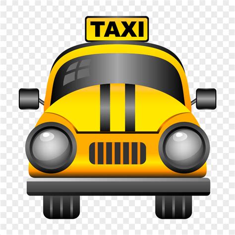 Yellow Illustration Vector Taxi Cab Front View PNG | Citypng