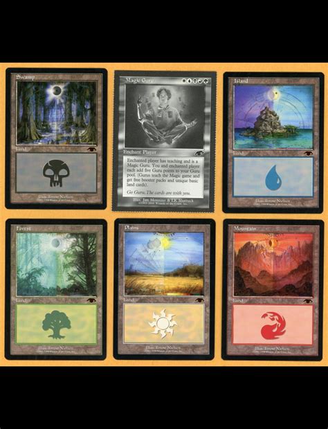 Complete Guru Land Set Wplayer Card Island Swamp Mountain Forest