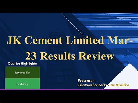 Jk Cements Mar Q Quarterly Annual Results Review Detailed