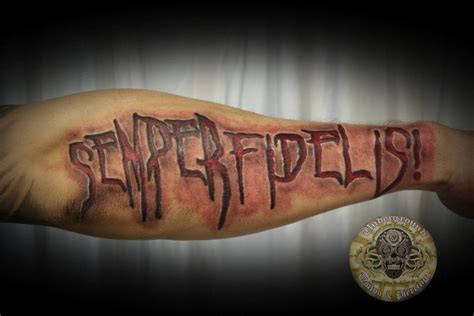 semper fidelis lettering by 2Face-Tattoo on deviantART | Sick tattoo ...