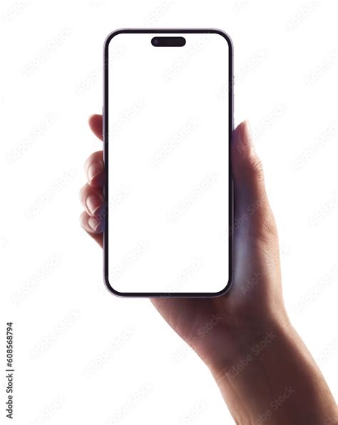 Photo Hand Holding Smartphone Iphone 15 Pro As Png Photo And Isolated