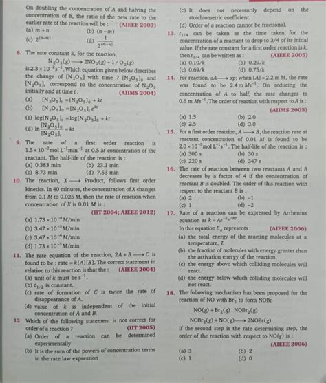 Chemical Kinetics Mcqs Class All About Chemistry