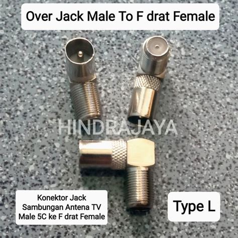 Jual Konektor Jack Model L Sambungan Antena Tv Male Ke F Drat Female