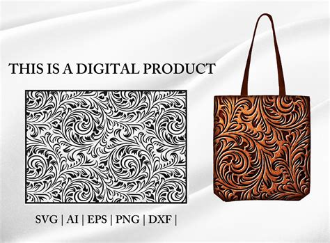 Tooled Leather SVG Floral Leather Svg Seamless Pattern Swirls Pattern