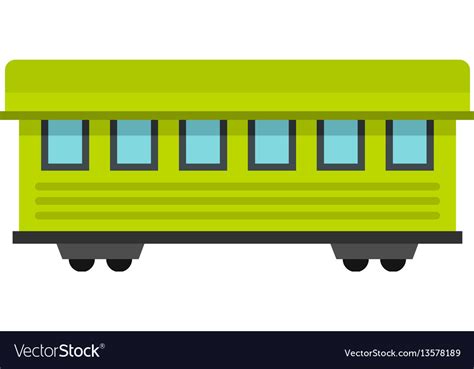 Passenger Train Car Icon Flat Style Royalty Free Vector