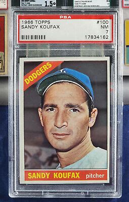 Topps Baseball Sandy Koufax Graded Psa Nm Los Angeles