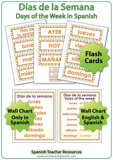 Días de la semana – Days in Spanish Worksheets | Woodward Spanish