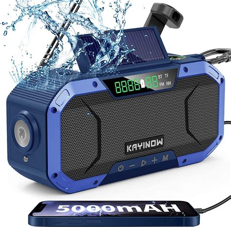 Kayinow Radio Dynamo Solaire Survie Haut Parleur Bluetooth Avec