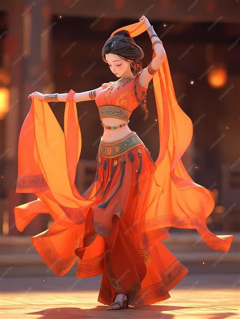 Premium Ai Image Dunhuang China Dunhuang Dance Chinese Hanfu Illustration Chinese Girl