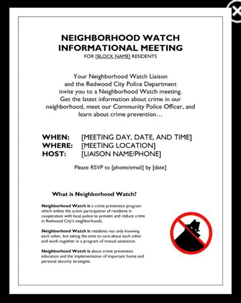 Neighborhood Watch Flyer Template Neighborhood Watch Pinterest