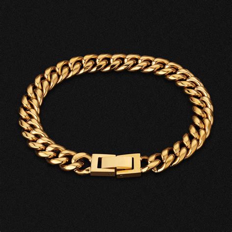 8mm Miami Cuban Link Bracelet 18k Gold Plated Krkcandco Krkcandco