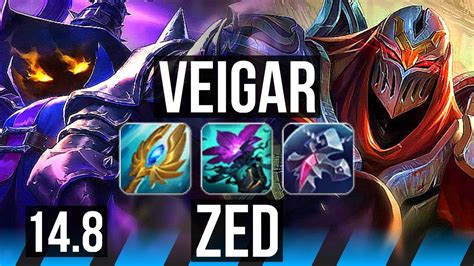 VEIGAR Vs ZED MID 800 Games KR Master 14 8 YouTube