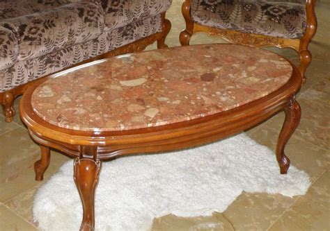 Table Basse Merisier Dessus Marbre Emberizaone Fr