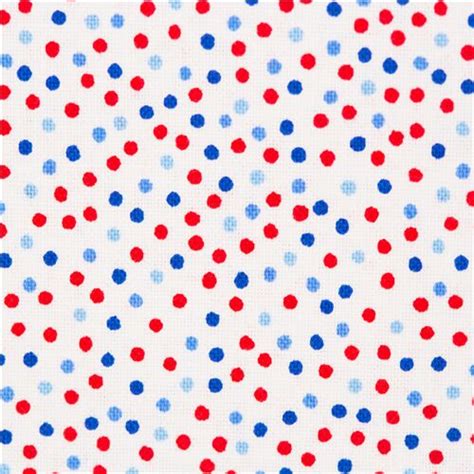 Red Blue Painted Polka Dot 4th July Fabric By Michael Miller Modes4u