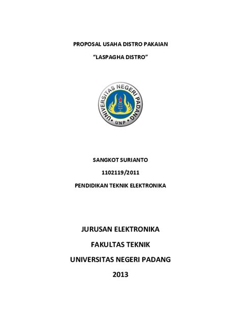 Contoh Proposal Usaha Elektronika