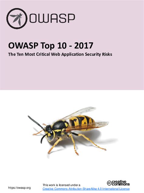 Pdf Owasp Top 10 2017 The Ten Most Critical Web Application Security