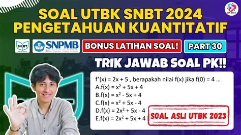 SOAL UTBK SNBT 2024 PENGETAHUAN KUANTITATIF PART 30 YouTube