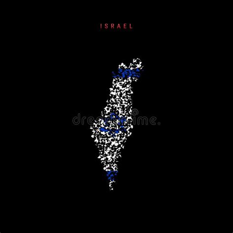 Israel Flag Map Chaotic Particles Pattern In The Israeli Flag Colors