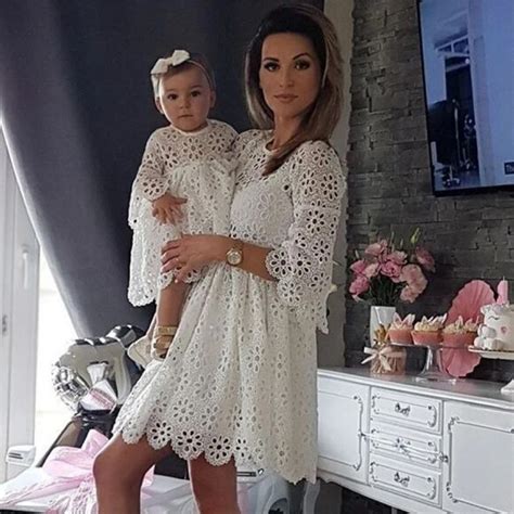 Mother and Daughter Lace Dress 2019 Summer Family Matching Outfits ...