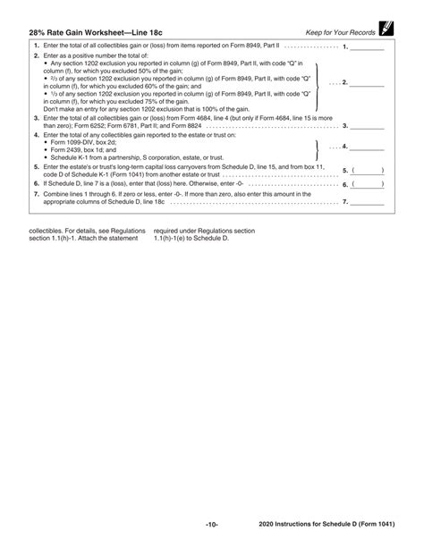 Download Instructions For Irs Form 1041 Schedule D Capital Gains And Losses Pdf 2020