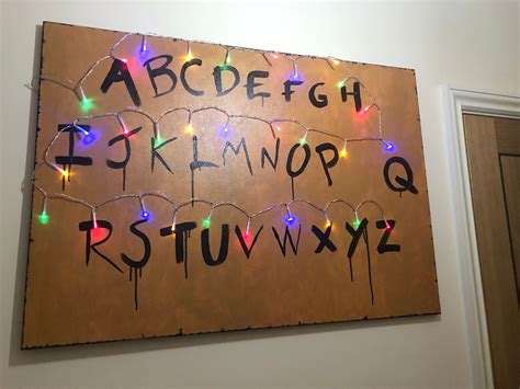 Stranger Things Alphabet Light Wall Inspired Canvas Art With Etsy