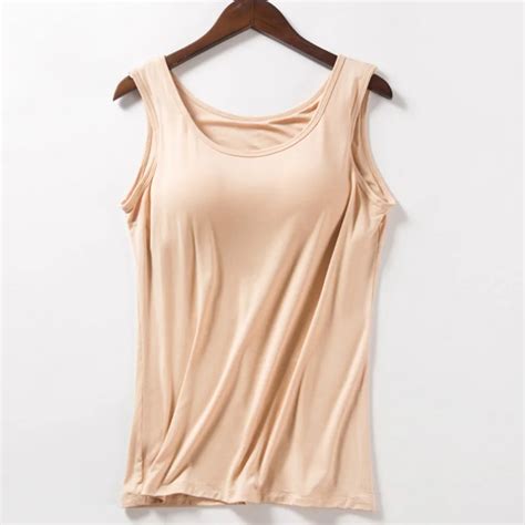 Buy Summer Fitness Tops Push Up Bra Vest Camisole Solid Casual Basic Shirt