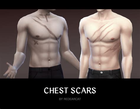 Chest Scar 1 The Sims 4 Skin Maxis Match Sims 4