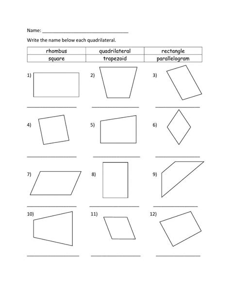 Free Quadrilateral Worksheet Download Free Quadrilateral Worksheet Png Images Free Worksheets