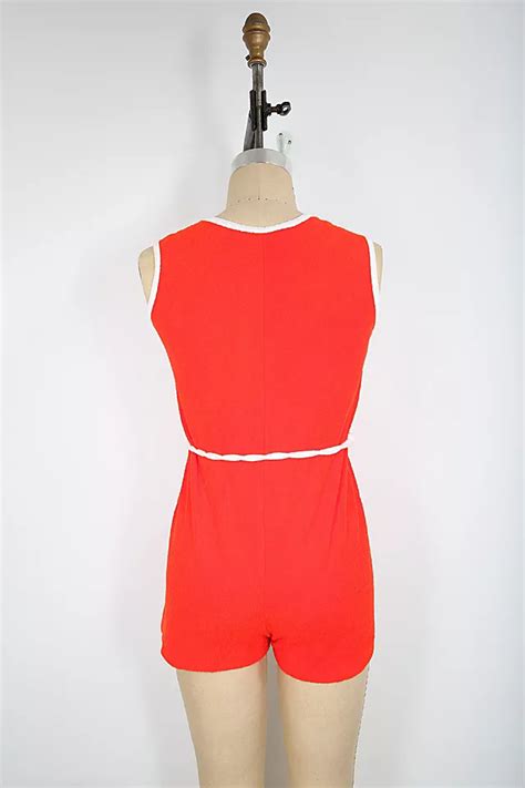 Vintage Red Terry Cloth Romper Playsuit Shorts Selected By Love Rocks Vintage Free People