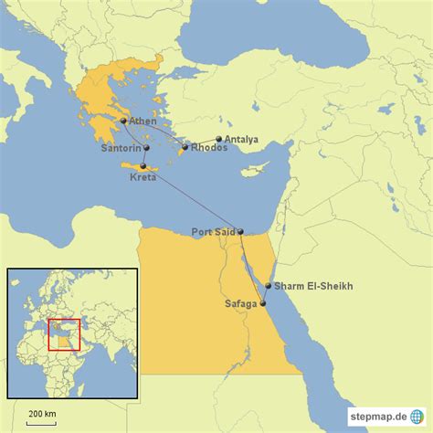 Stepmap Stliches Mittelmeer Landkarte F R Europa