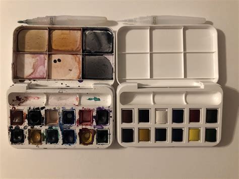 watercolor pallet i’m currently using vs my impulse buy at the art ...